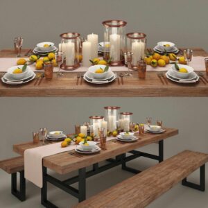 3D Yiyecek Ve İçecek Modeli
